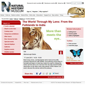 June 2013 -Natural History Museum Talk